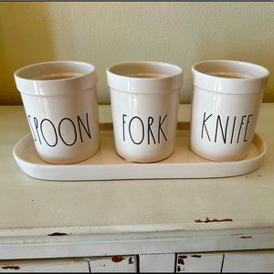 Rae Dunn Spoon Fork Knife holder